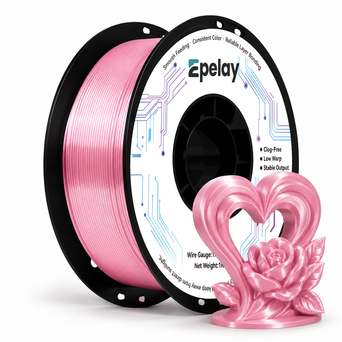EPELAY PLA+ 3D Printer Filament 1.75mm, 1kg