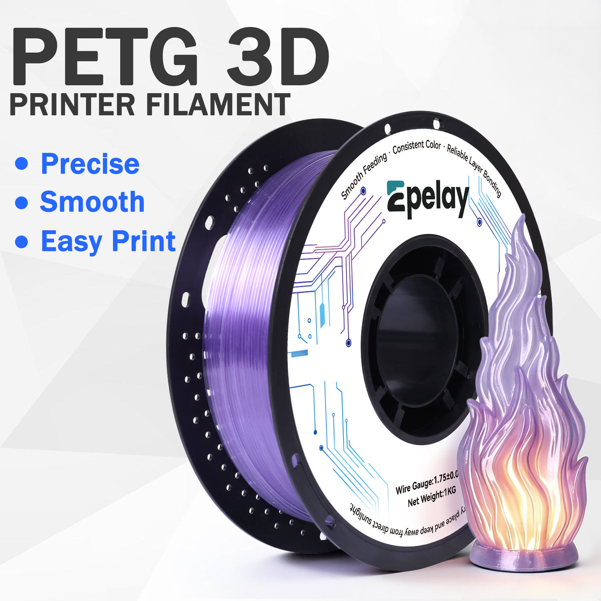EPELAY PETG 3D Printer Filament 1.75mm, 1kg