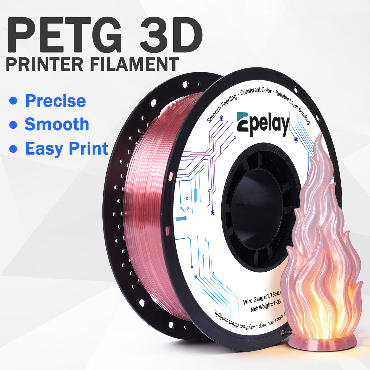 EPELAY PETG 3D Printer Filament 1.75mm, 1kg
