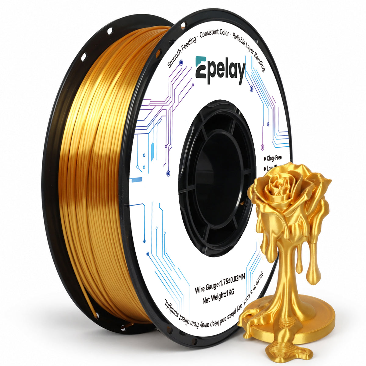 EPELAY PLA+ 3D Printer Filament 1.75mm, 1kg