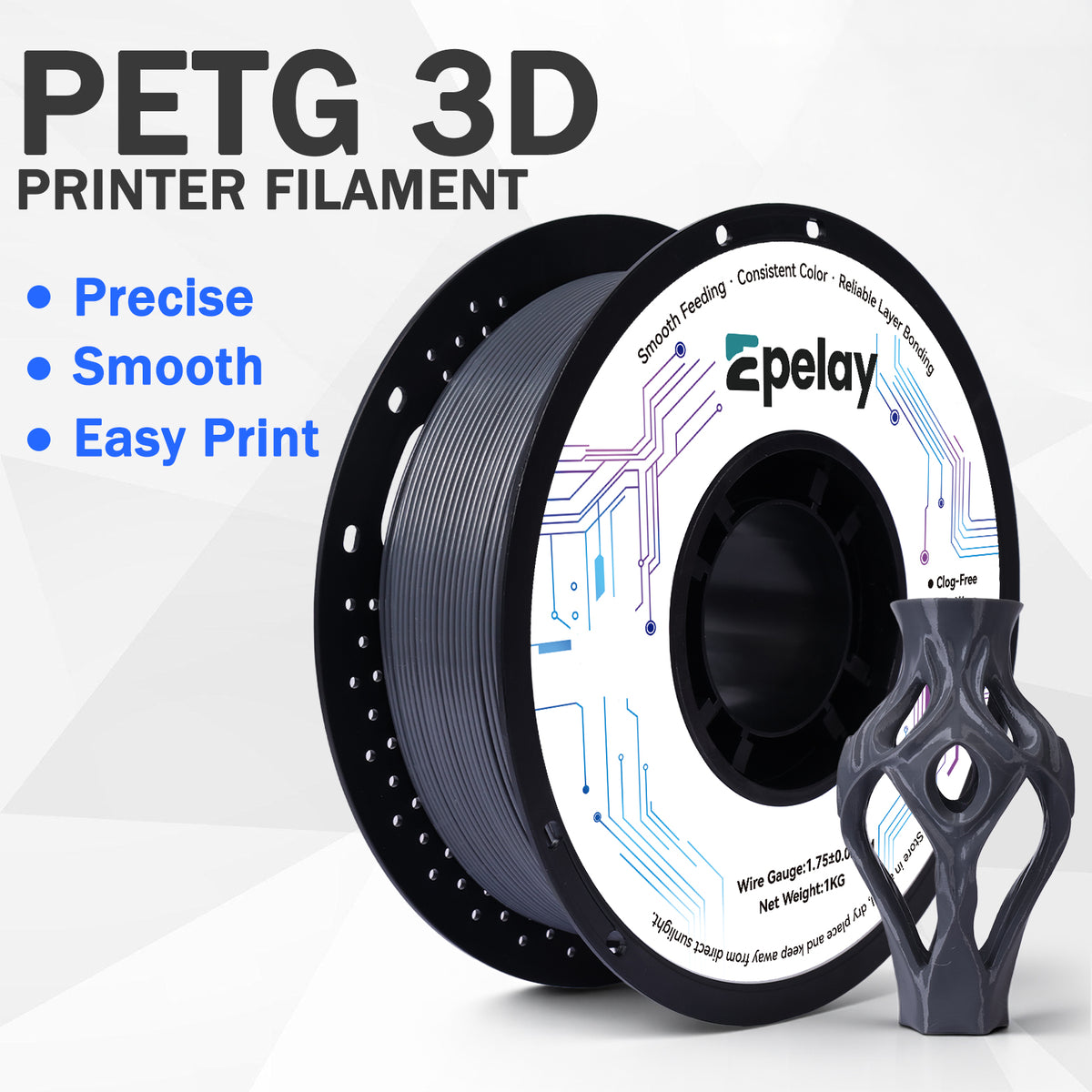 EPELAY PETG 3D Printer Filament 1.75mm, 1kg