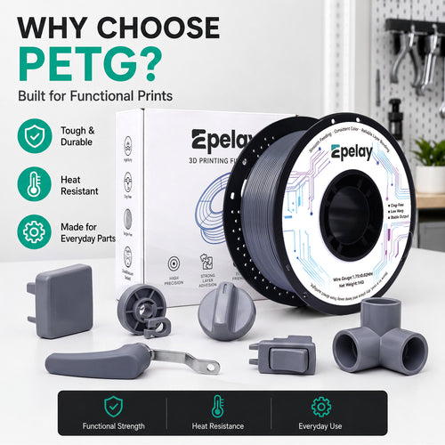 EPELAY PETG 3D Printer Filament 1.75mm, 1kg