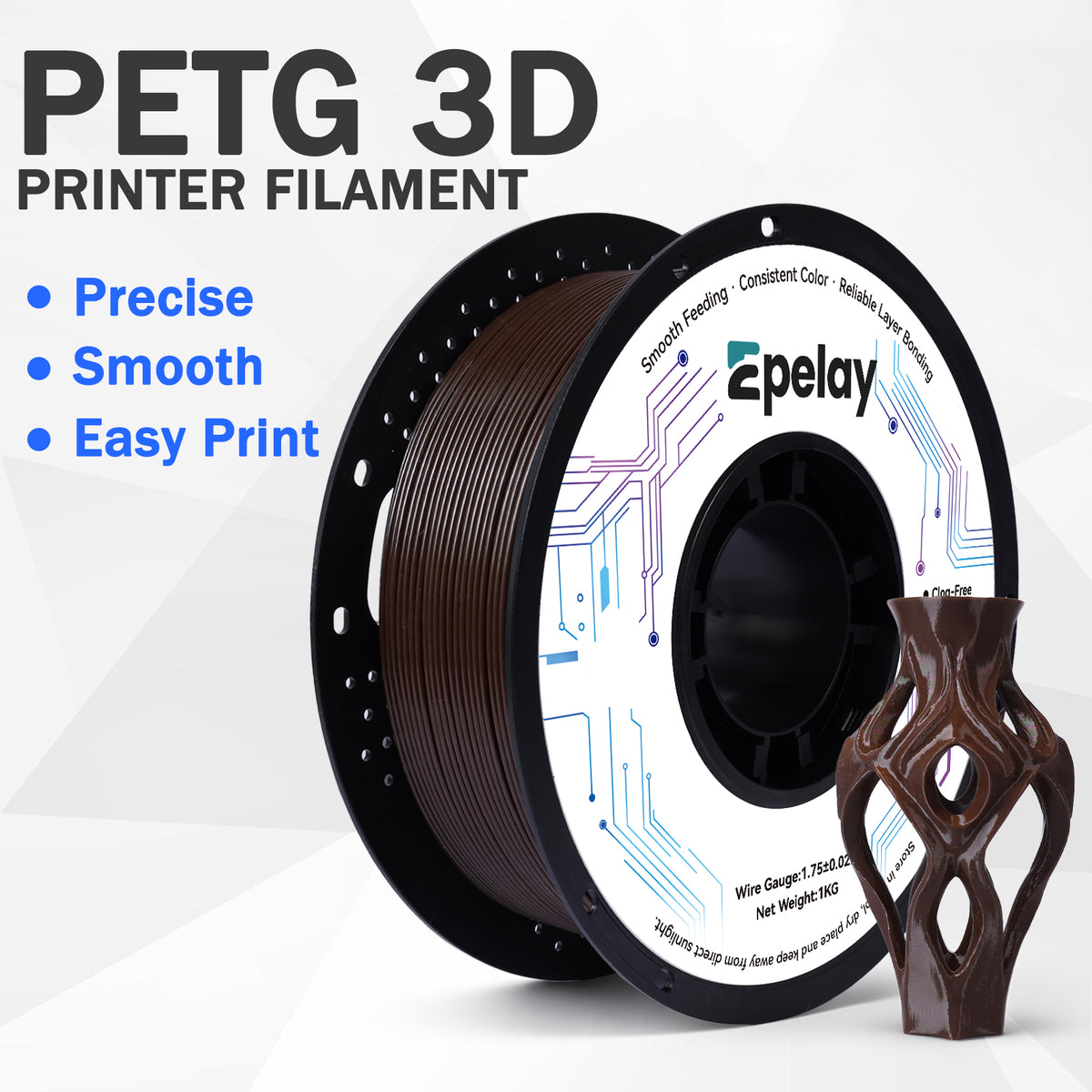EPELAY PETG 3D Printer Filament 1.75mm, 1kg
