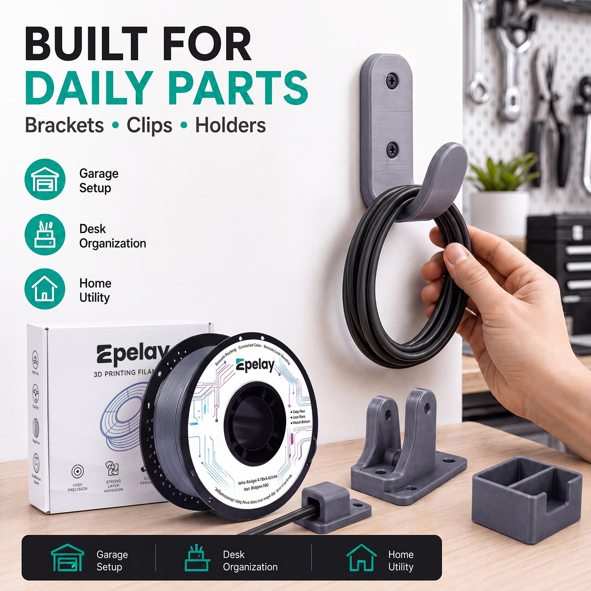 EPELAY PETG 3D Printer Filament 1.75mm, 1kg