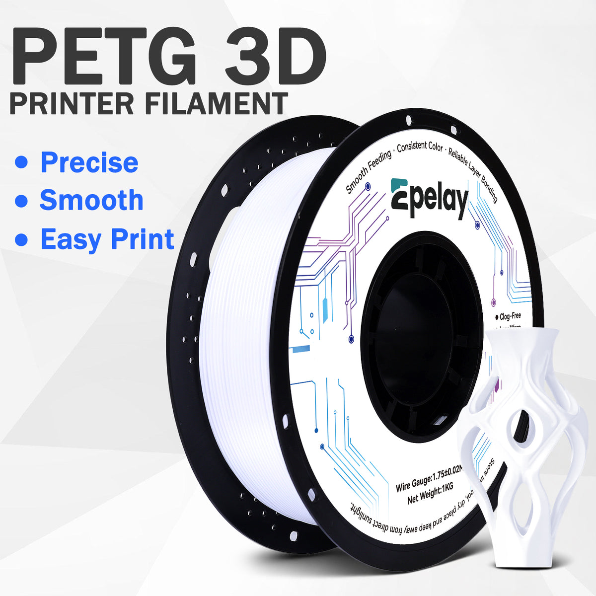 EPELAY PETG 3D Printer Filament 1.75mm, 1kg