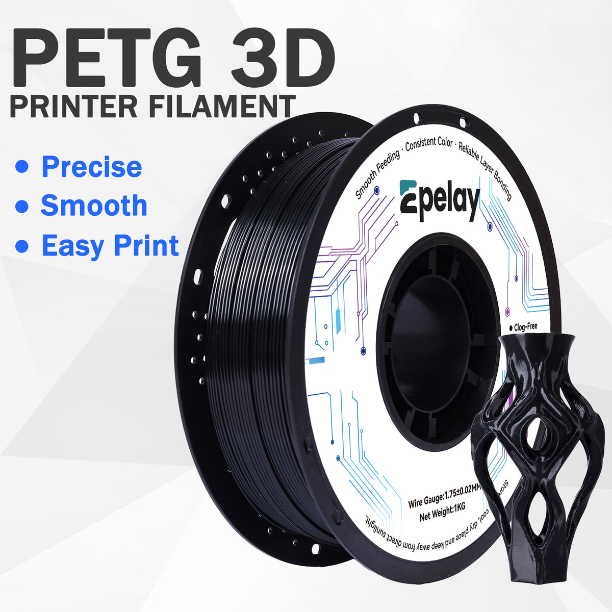 EPELAY PETG 3D Printer Filament 1.75mm, 1kg
