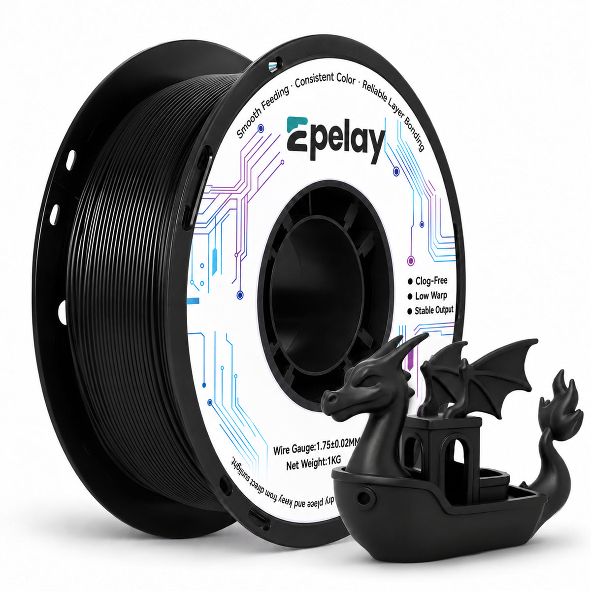 EPELAY PLA+ 3D Printer Filament 1.75mm, 1kg