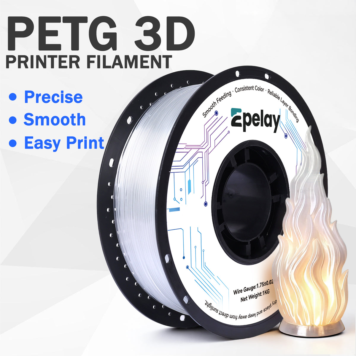 EPELAY PETG 3D Printer Filament 1.75mm, 1kg